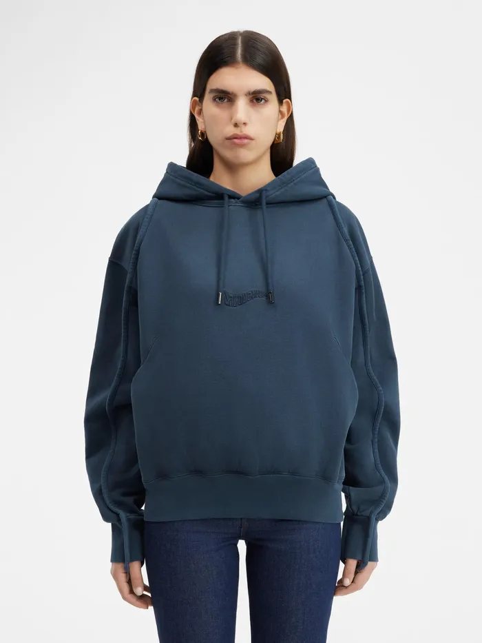 JACQUEMUS Sweatshirts and Joggings Clay Logo Hoodie Dark Navy 8211 Women