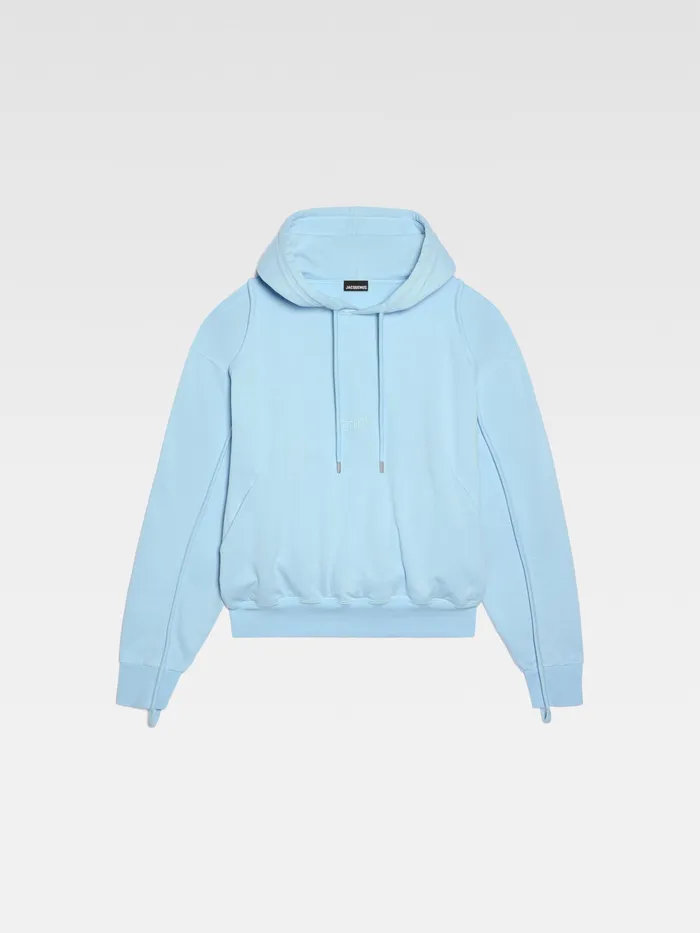 JACQUEMUS Sweatshirts and Joggings Clay Logo Hoodie Light Blue 8211 Men