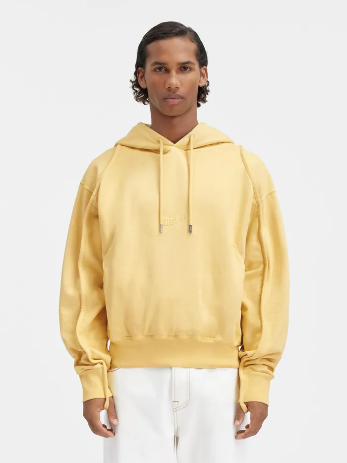 JACQUEMUS Sweatshirts and Joggings Clay Logo Hoodie Yellow 8211 Men