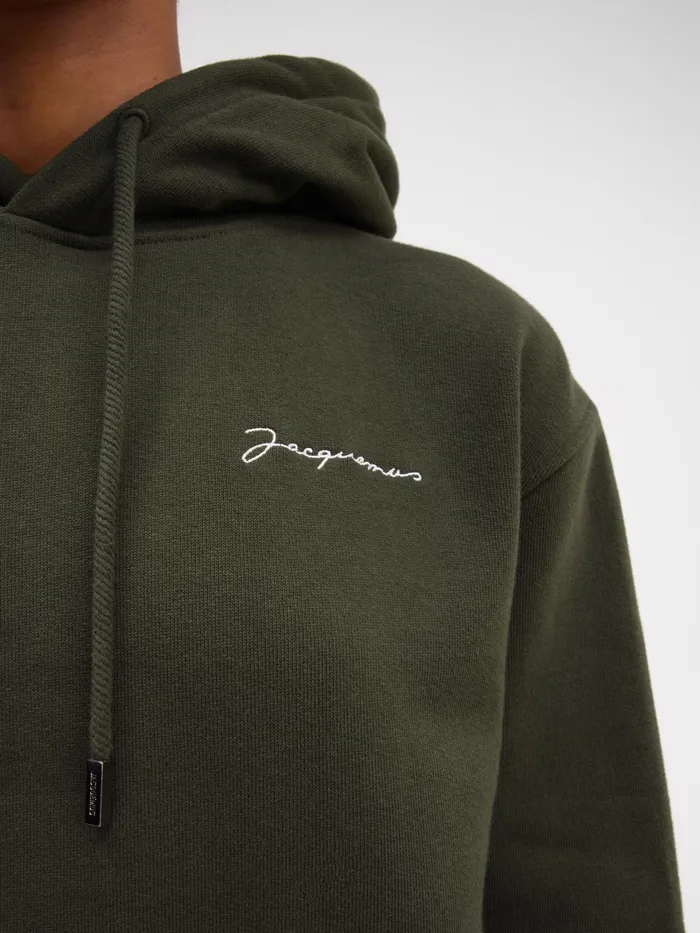 JACQUEMUS Sweatshirts and Joggings Embroidered Logo Hoodie Khaki 8211 Men