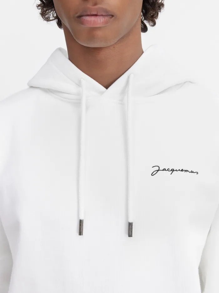 JACQUEMUS Sweatshirts and Joggings Embroidered Logo Hoodie White 8211 Women
