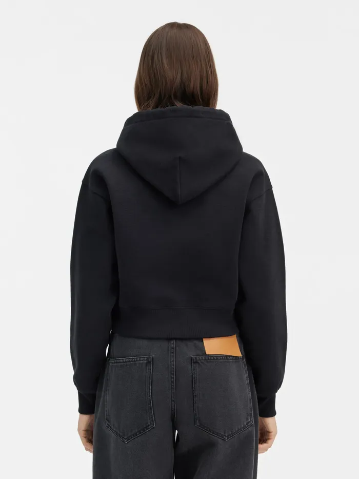 JACQUEMUS Sweatshirts and Joggings Grosgrain Logo Hoodie Black 8211 Women