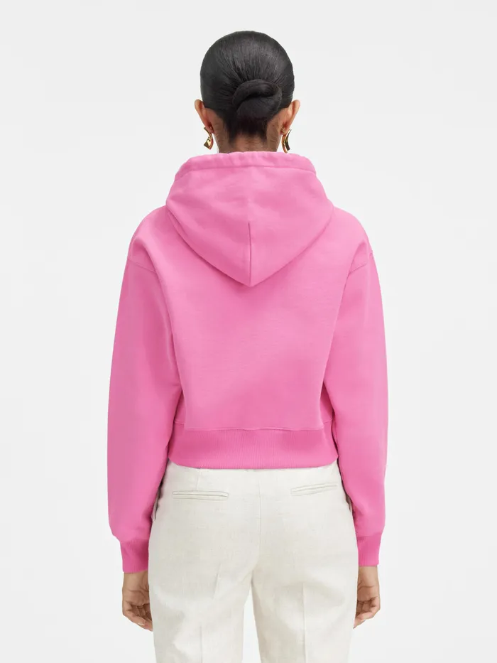 JACQUEMUS Sweatshirts and Joggings Grosgrain Logo Hoodie Pink 8211 Women