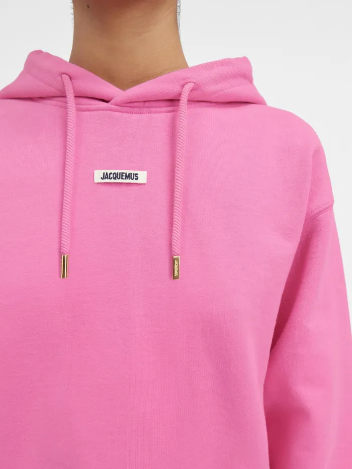 JACQUEMUS Sweatshirts and Joggings Grosgrain Logo Hoodie Pink 8211 Women