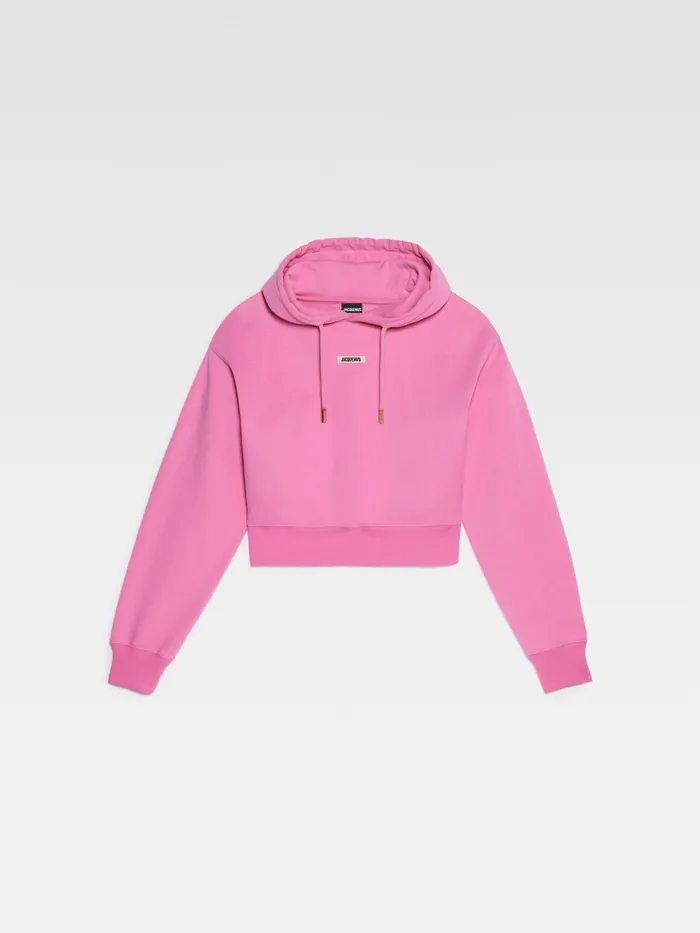 JACQUEMUS Sweatshirts and Joggings Grosgrain Logo Hoodie Pink 8211 Women