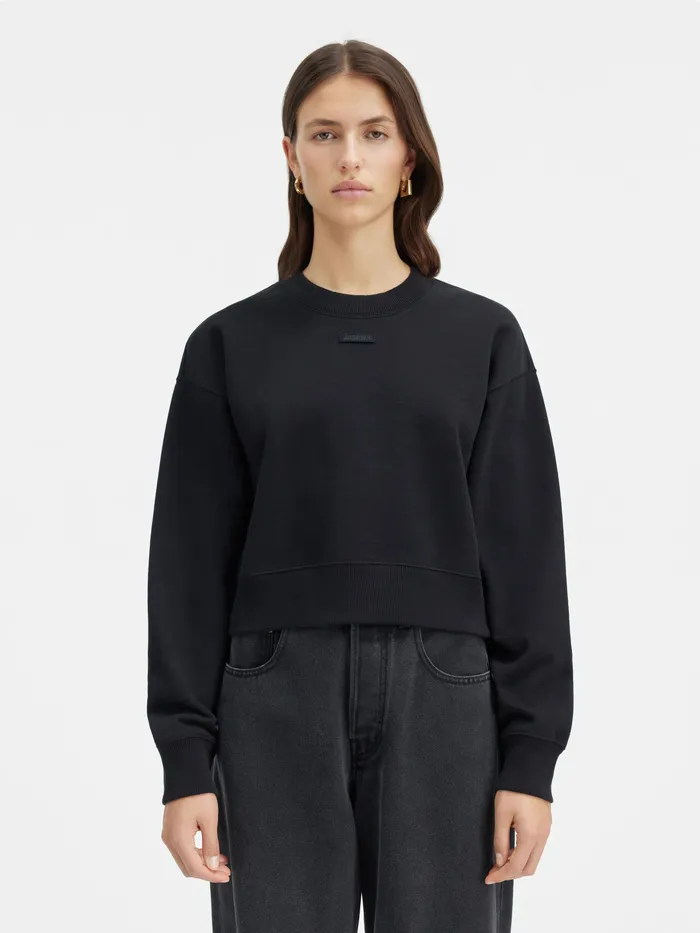 JACQUEMUS Sweatshirts and Joggings Grosgrain Logo Pullover Black 8211 Women