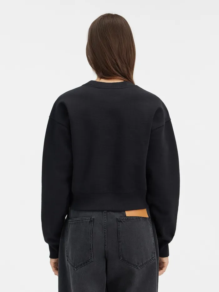 JACQUEMUS Sweatshirts and Joggings Grosgrain Logo Pullover Black 8211 Women