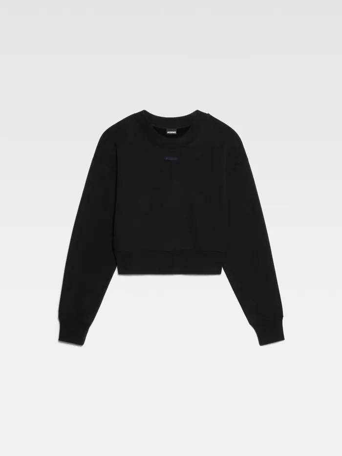 JACQUEMUS Sweatshirts and Joggings Grosgrain Logo Pullover Black 8211 Women