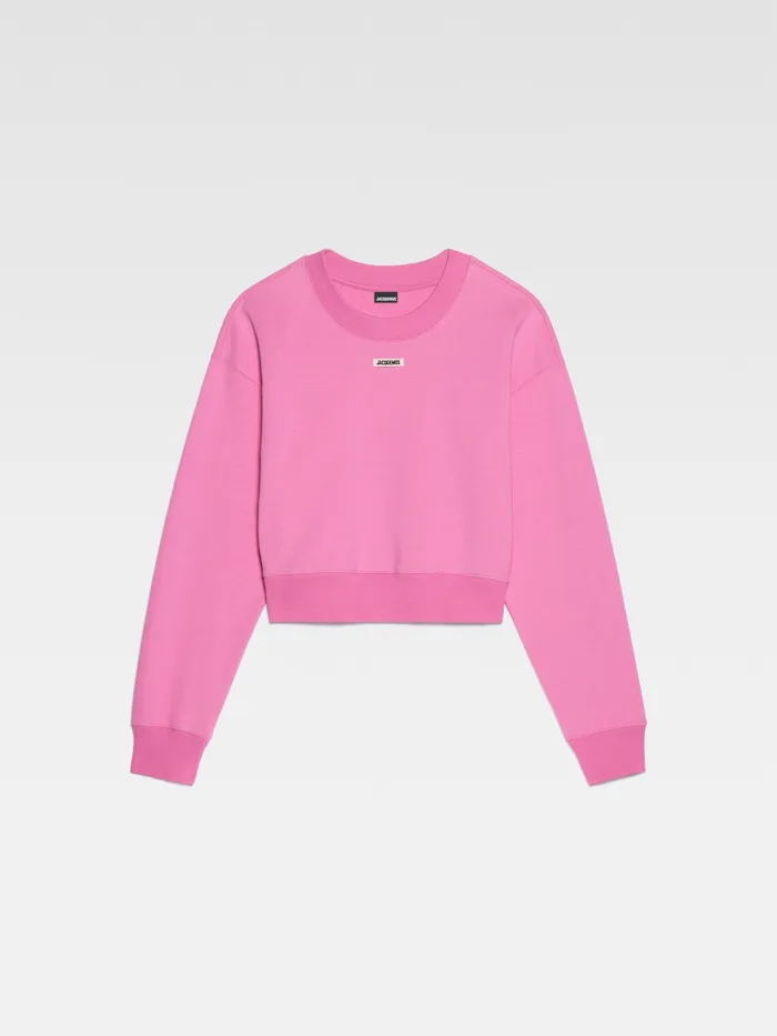 JACQUEMUS Sweatshirts and Joggings Grosgrain Logo Pullover Pink 8211 Women