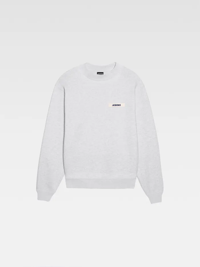 JACQUEMUS Sweatshirts and Joggings Grosgrain Logo Sweatshirt Grey 8211 Men
