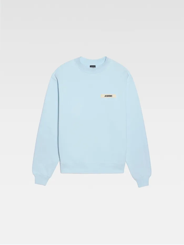 JACQUEMUS Sweatshirts and Joggings Grosgrain Logo Sweatshirt Light Blue 8211 Men