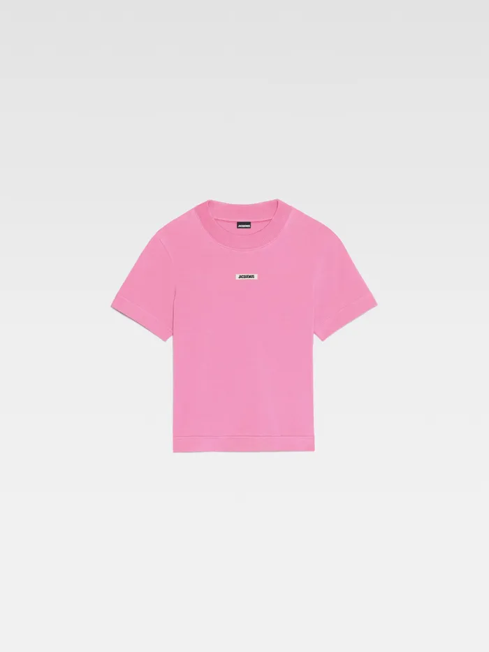 JACQUEMUS Sweatshirts and Joggings Grosgrain Logo TShirt Pink 8211 Women
