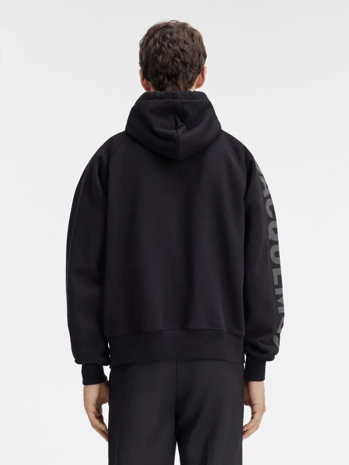 JACQUEMUS Sweatshirts and Joggings Logo Sleeve Hoodielogo Hoodie Black 8211 Men