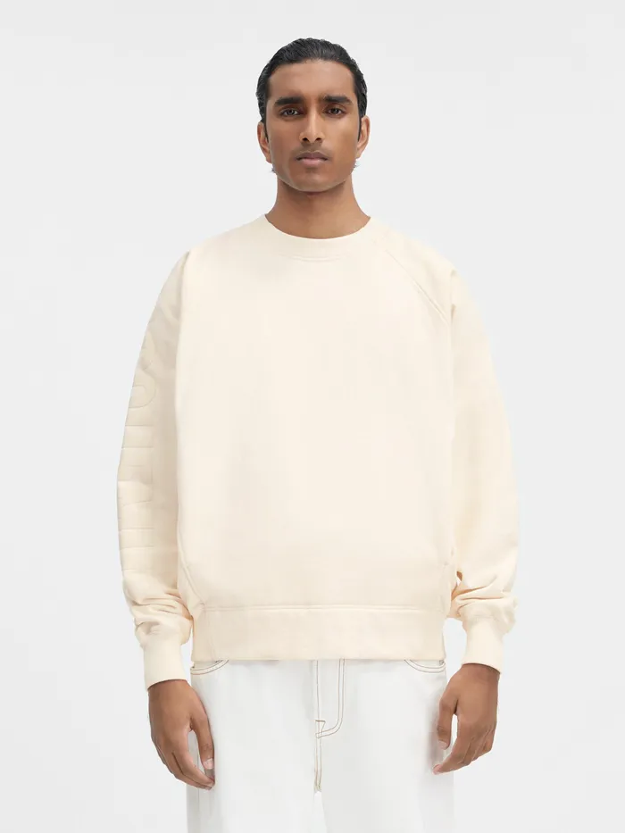 JACQUEMUS Sweatshirts and Joggings Logo Sleeve Sweatshirt Light Beige 8211 Men