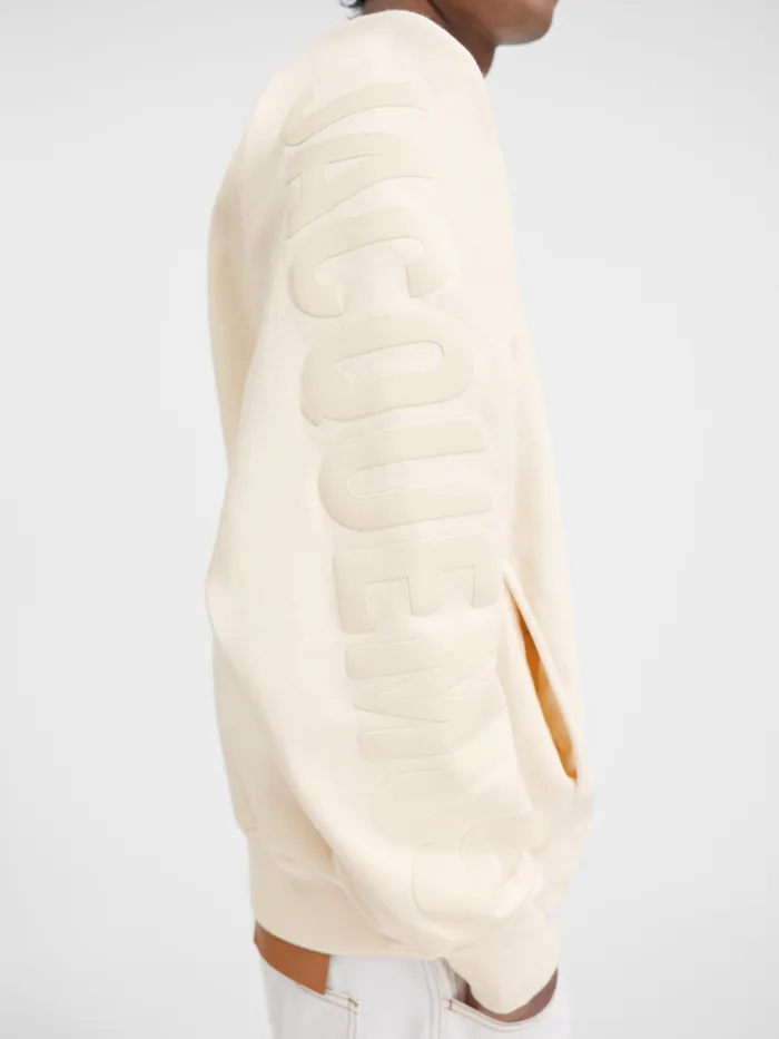 JACQUEMUS Sweatshirts and Joggings Logo Sleeve Sweatshirt Light Beige 8211 Men