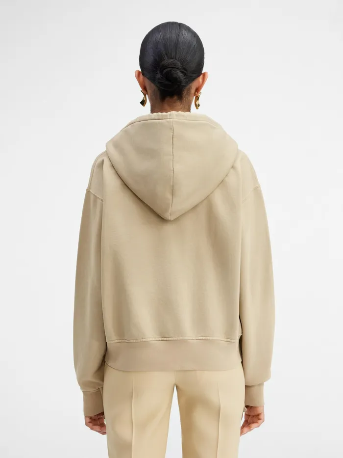 JACQUEMUS Sweatshirts and Joggings Wave Logo ZipUp Hoodie Beige 8211 Women