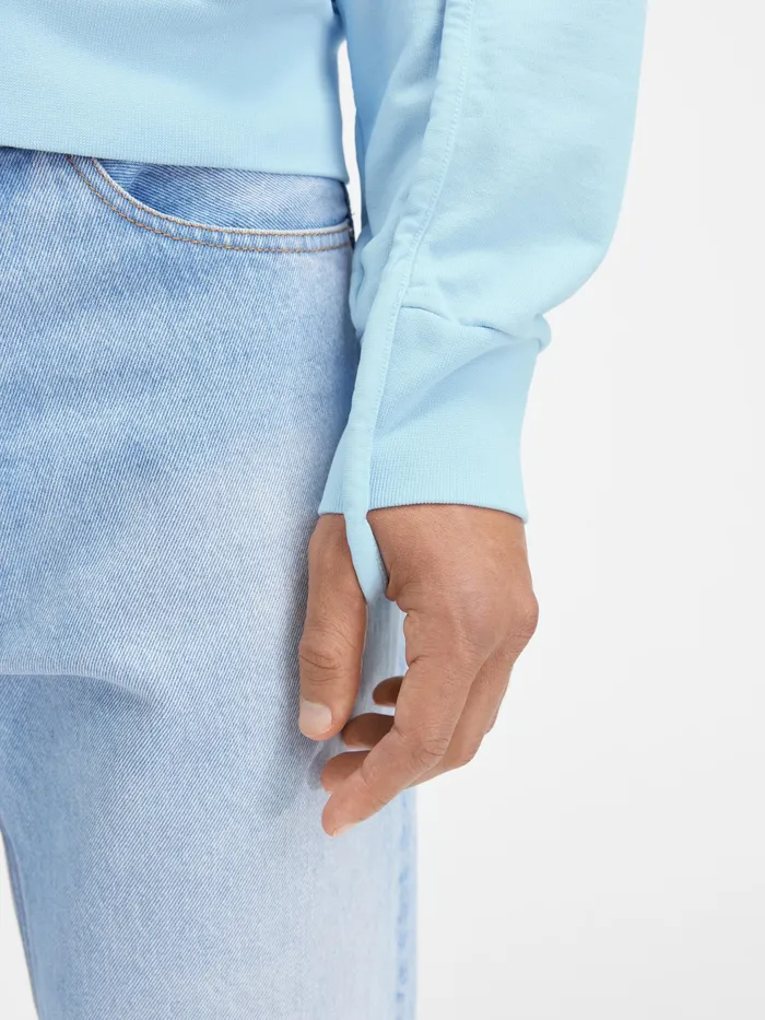 JACQUEMUS Sweatshirts and Joggings Wave Logo ZipUp Hoodie Light Blue 8211 Men