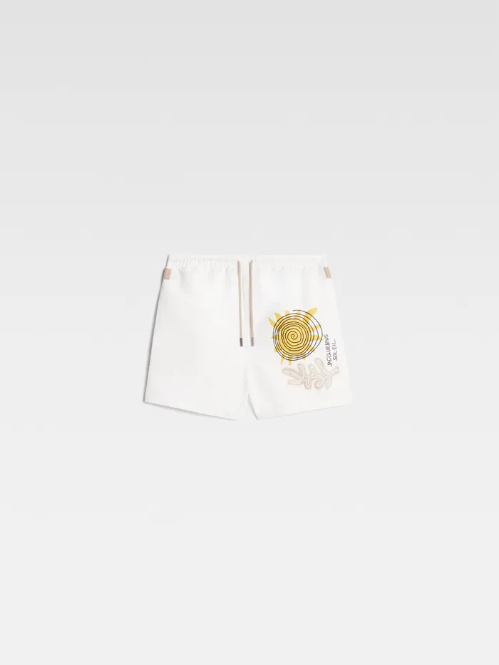 JACQUEMUS Swimwear Grosgrain Logo Swimsuit Print Spirale Sun Print Beige Spirale Sun 8211 Men