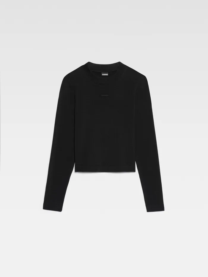 JACQUEMUS Tshirts Grosgrain Logo Long Sleeve TShirt Black 8211 Women