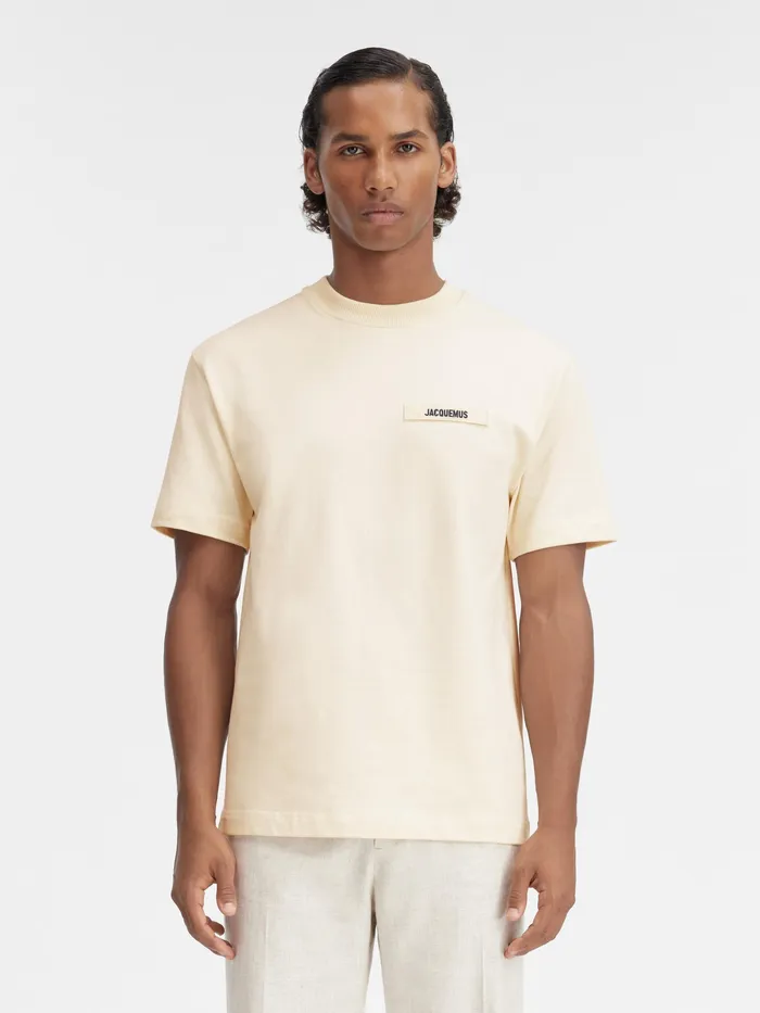 JACQUEMUS Tshirts Grosgrain Logo TShirt Beige 8211 Men