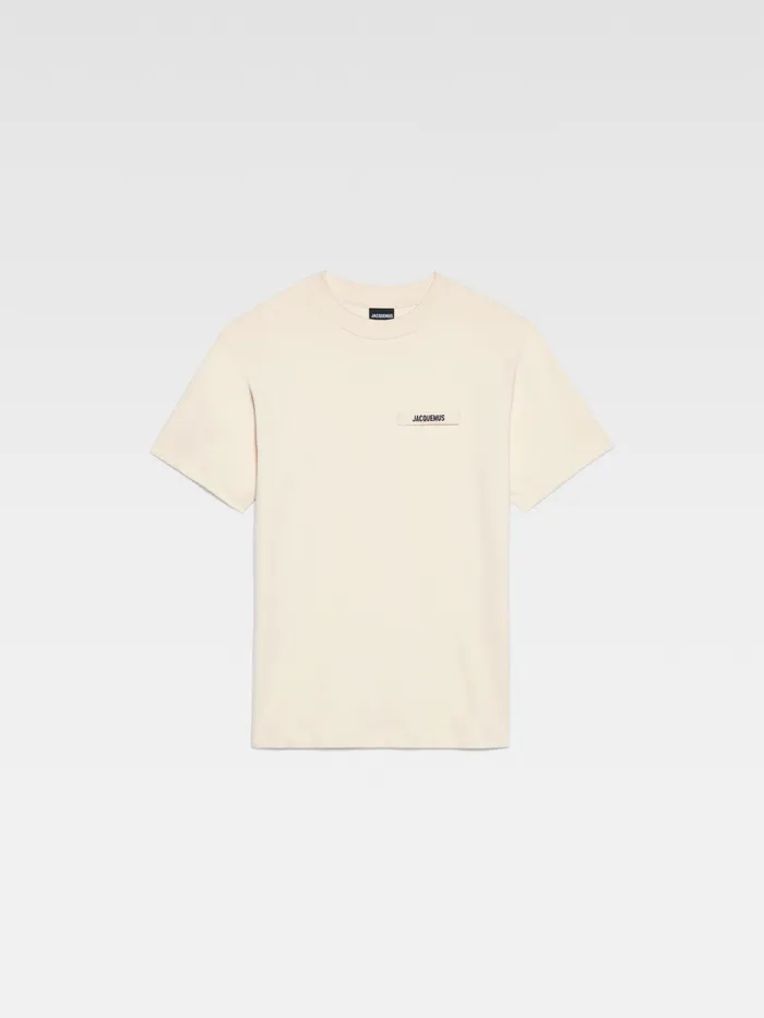 JACQUEMUS Tshirts Grosgrain Logo TShirt Beige 8211 Men