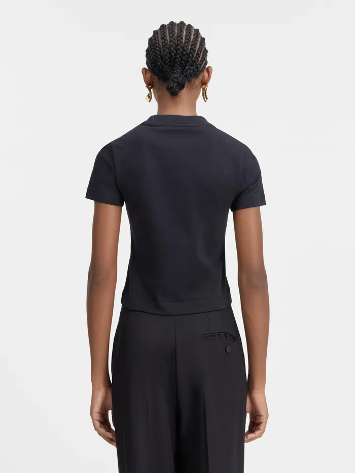 JACQUEMUS Tshirts Grosgrain Logo TShirt Black 8211 Women