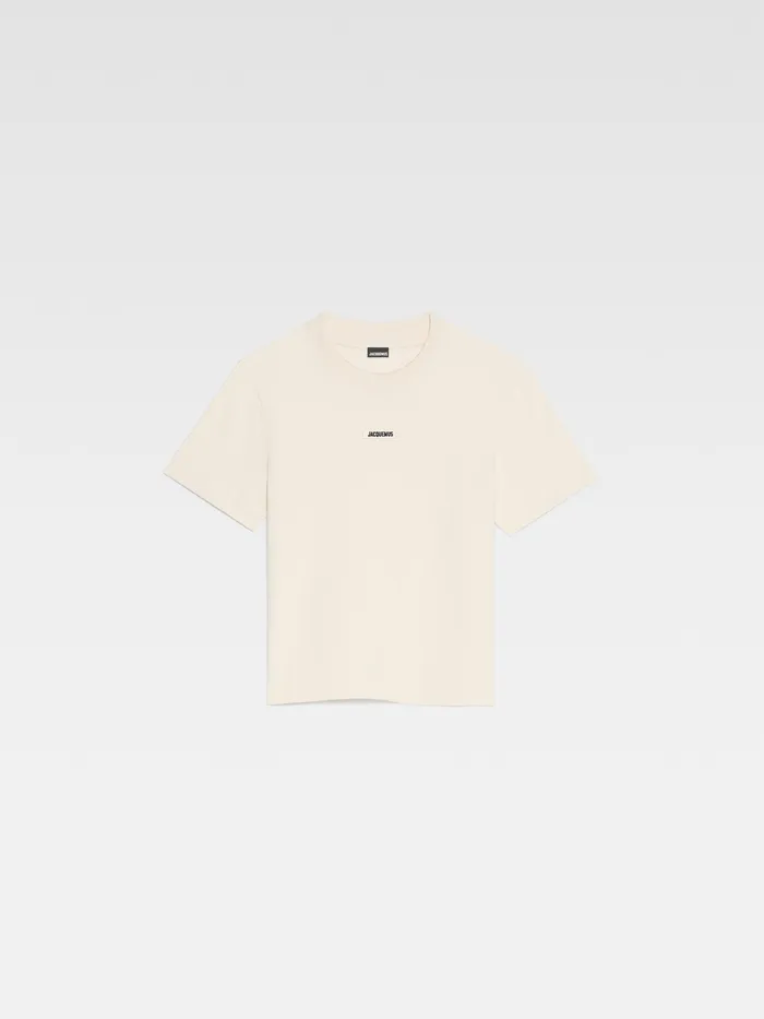 JACQUEMUS Tshirts Grosgrain Logo TShirt Light Beige 8211 Women