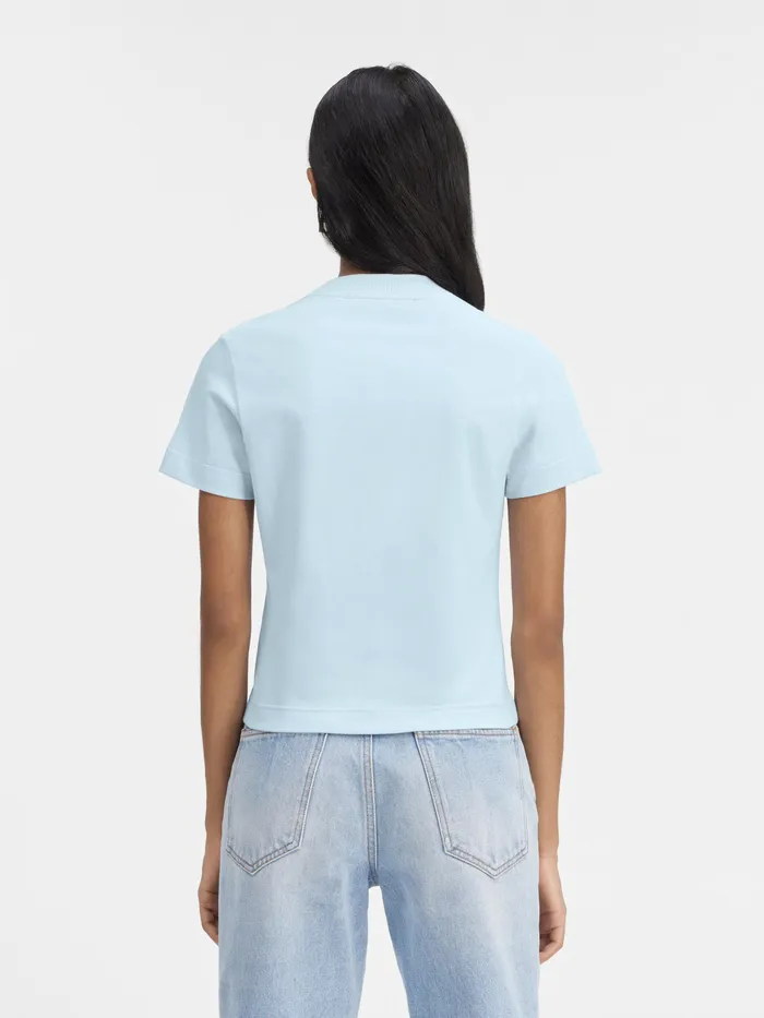 JACQUEMUS Tshirts Grosgrain Logo TShirt Light Blue 8211 Women