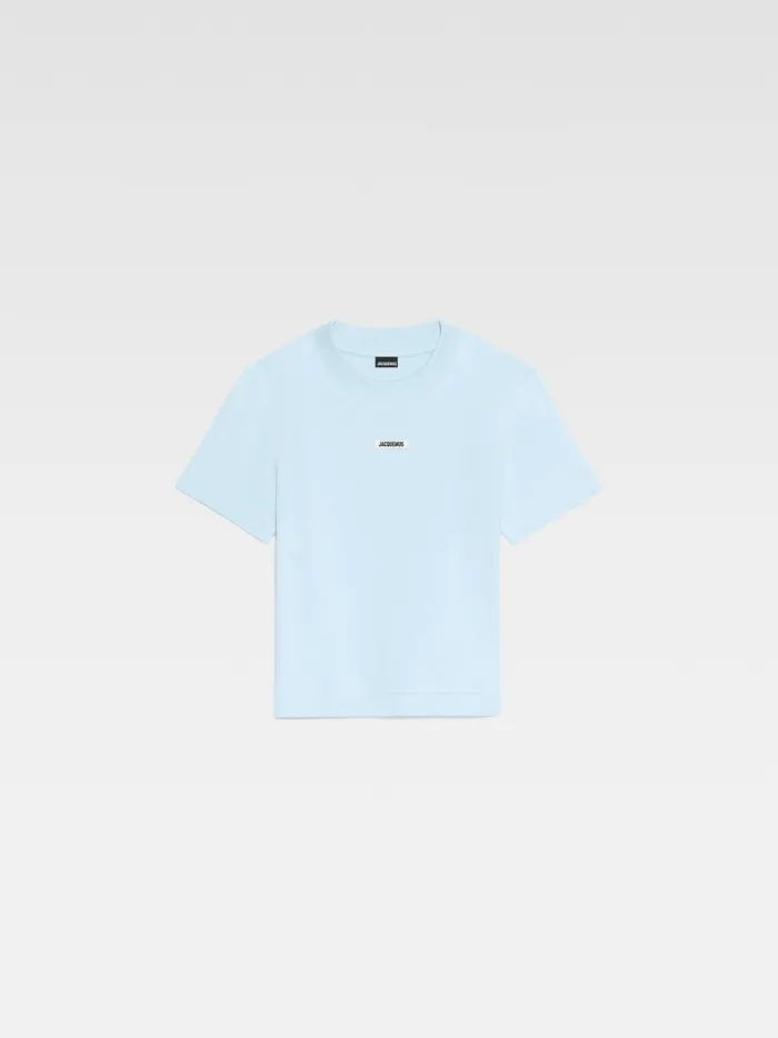JACQUEMUS Tshirts Grosgrain Logo TShirt Light Blue 8211 Women