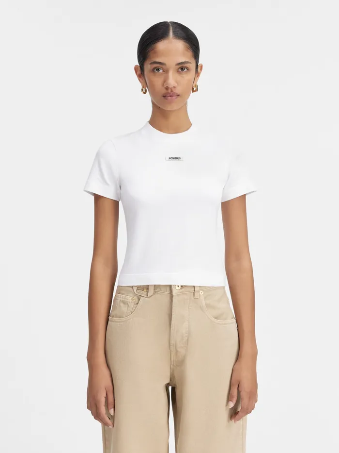 JACQUEMUS Tshirts Grosgrain Logo TShirt White 8211 Women