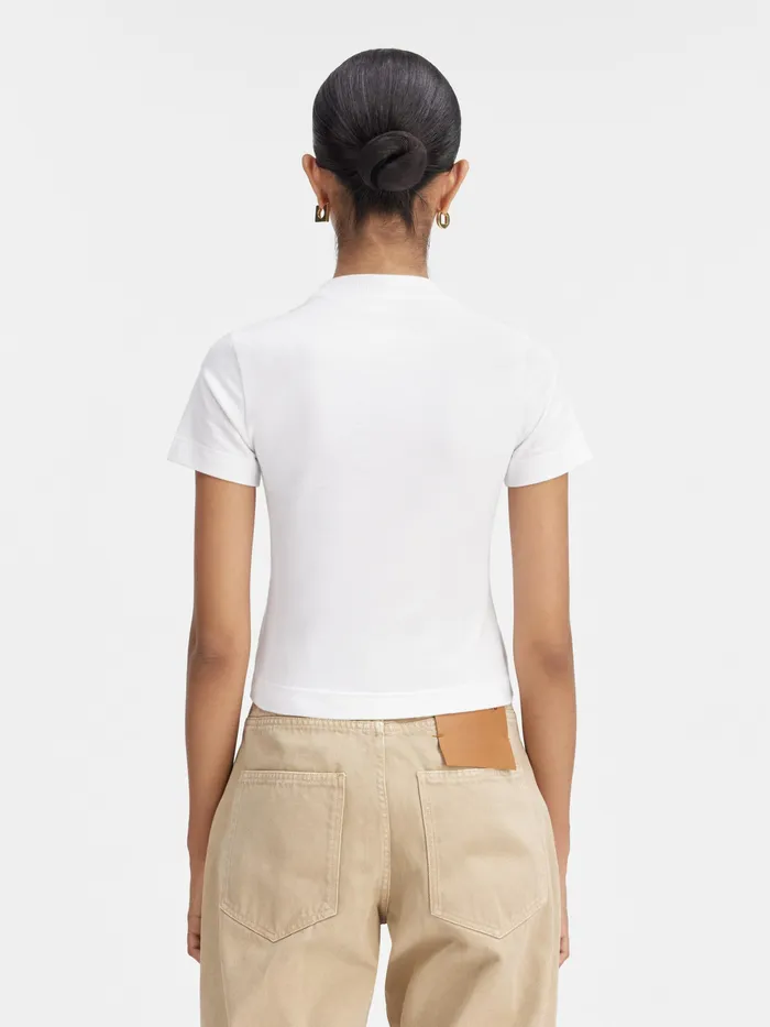 JACQUEMUS Tshirts Grosgrain Logo TShirt White 8211 Women