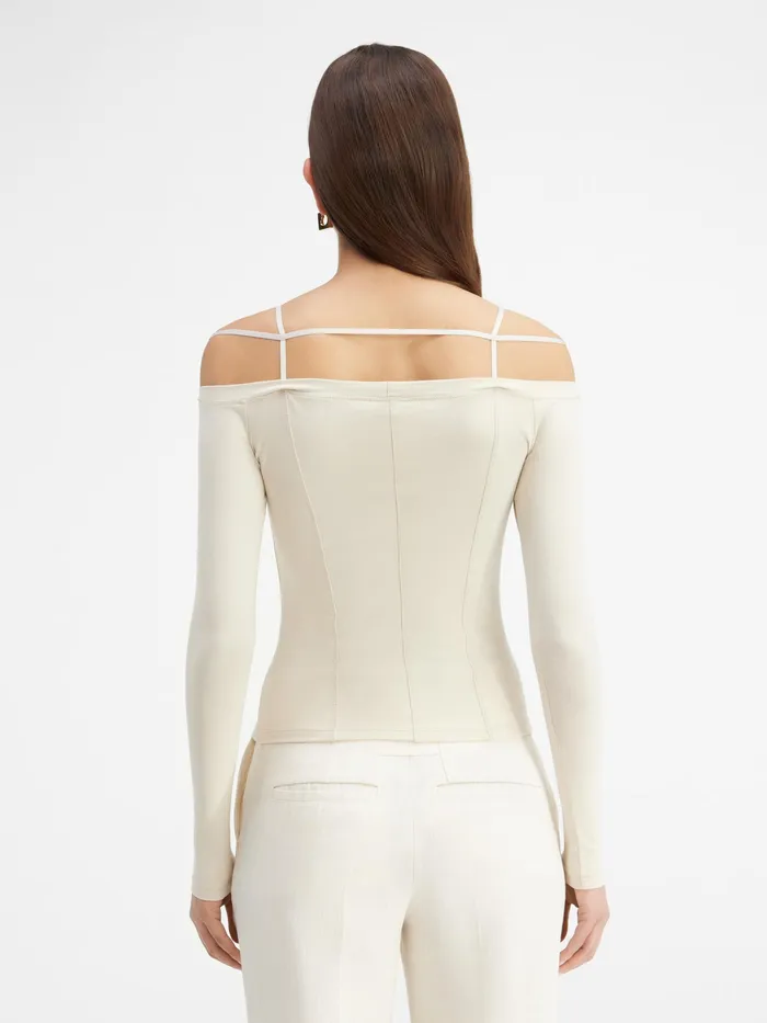 JACQUEMUS Tshirts Long Sleeve Lingerie TShirt Beige 8211 Women