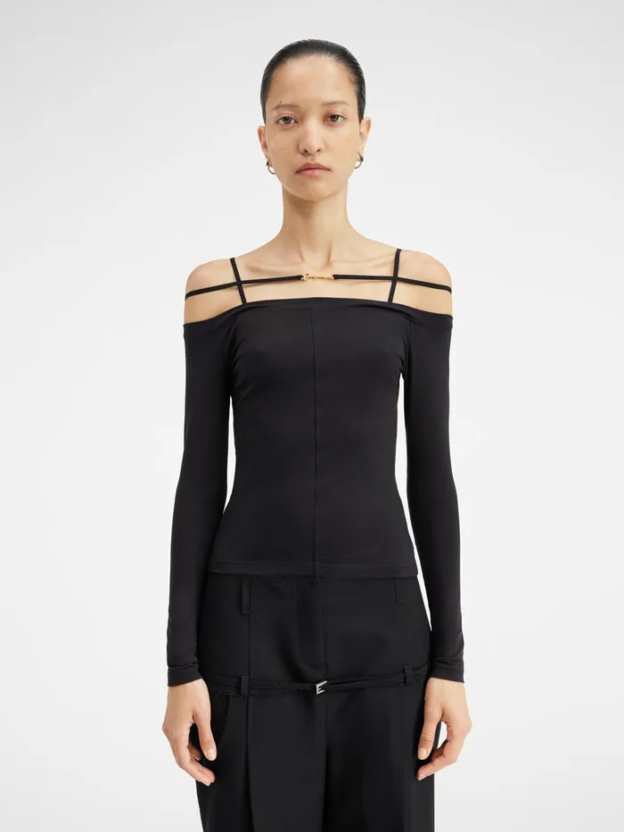 JACQUEMUS Tshirts Long Sleeve Lingerie TShirt Black 8211 Women