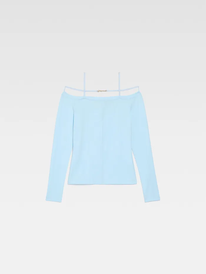JACQUEMUS Tshirts Long Sleeve Lingerie TShirt Light Blue 8211 Women