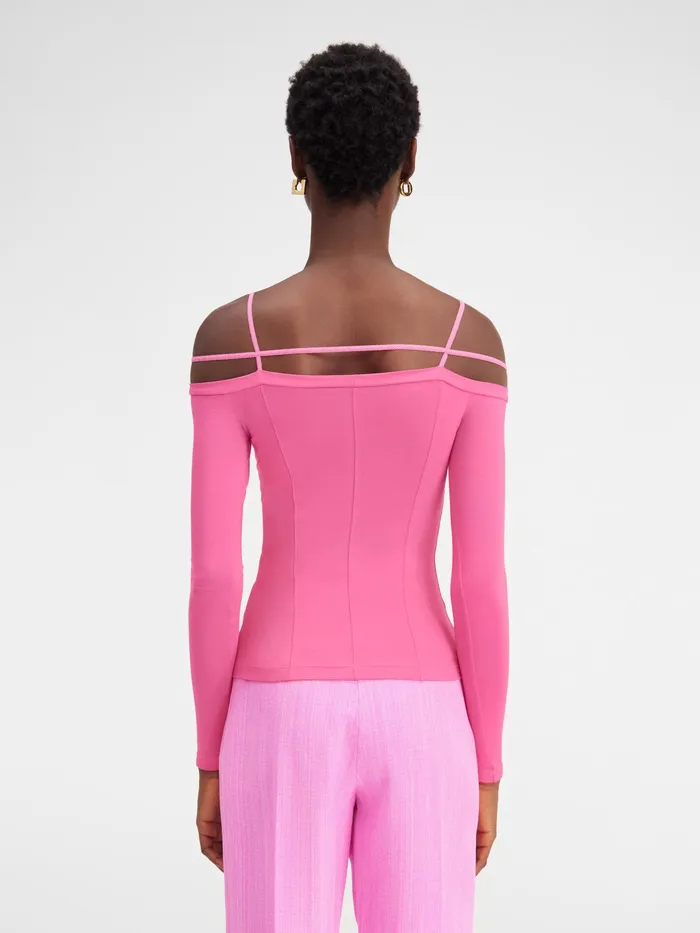JACQUEMUS Tshirts Long Sleeve Lingerie TShirt Pink 8211 Women