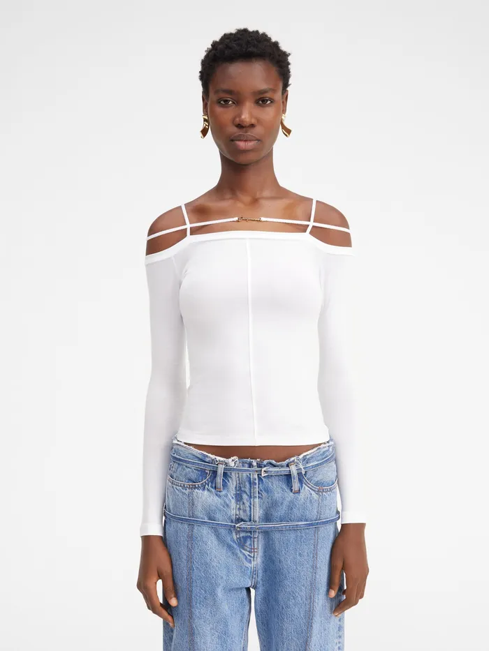 JACQUEMUS Tshirts Long Sleeve Lingerie TShirt White 8211 Women