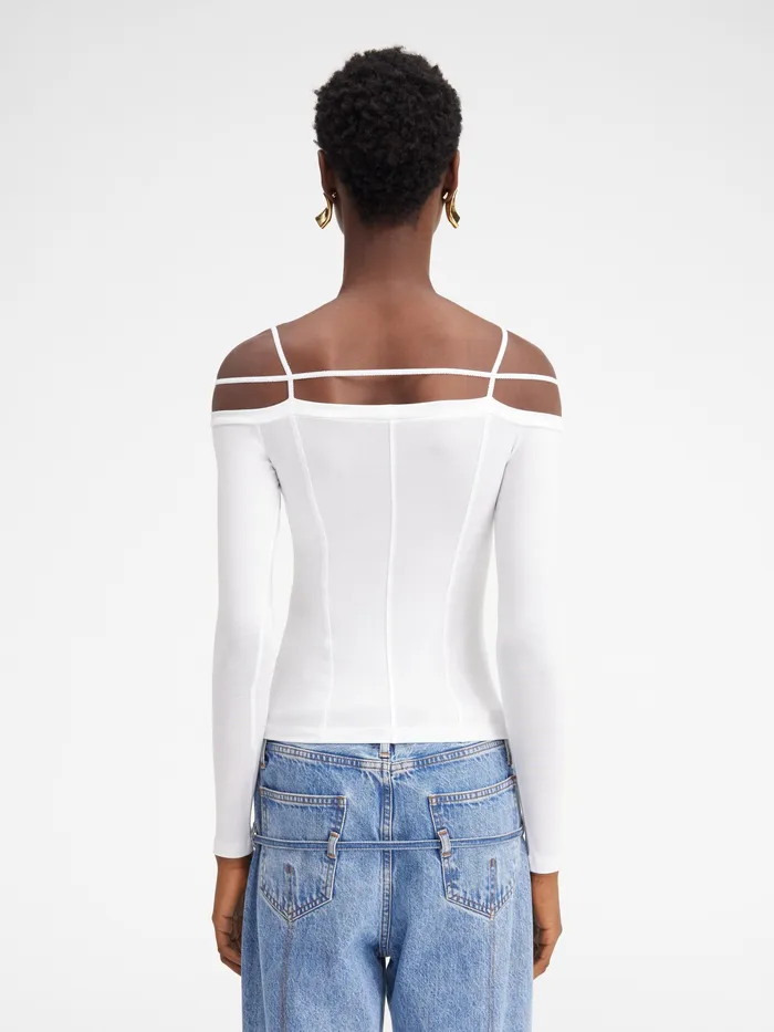 JACQUEMUS Tshirts Long Sleeve Lingerie TShirt White 8211 Women