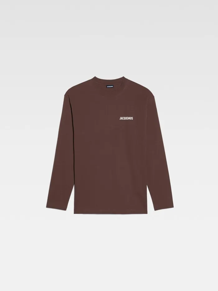 JACQUEMUS Tshirts Long Sleeve TShirt With Printed Logo Brown 8211 Men