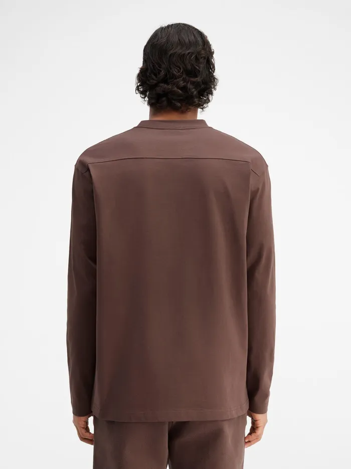JACQUEMUS Tshirts Long Sleeve TShirt With Printed Logo Brown 8211 Men