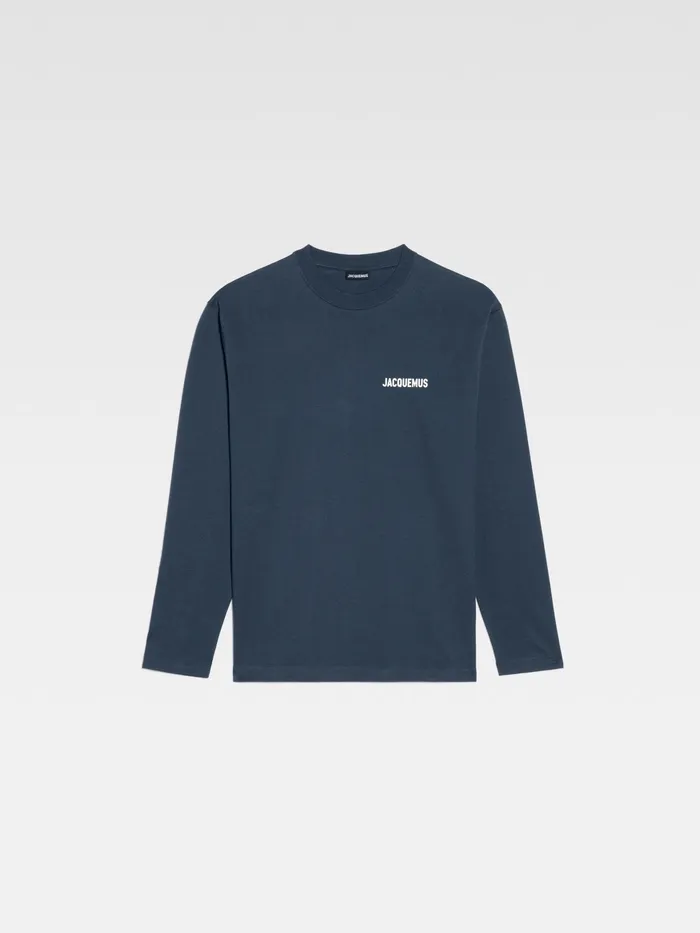 JACQUEMUS Tshirts Long Sleeve TShirt With Printed Logo Dark Navy 8211 Men