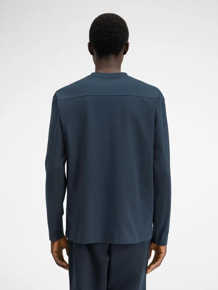 JACQUEMUS Tshirts Long Sleeve TShirt With Printed Logo Dark Navy 8211 Men
