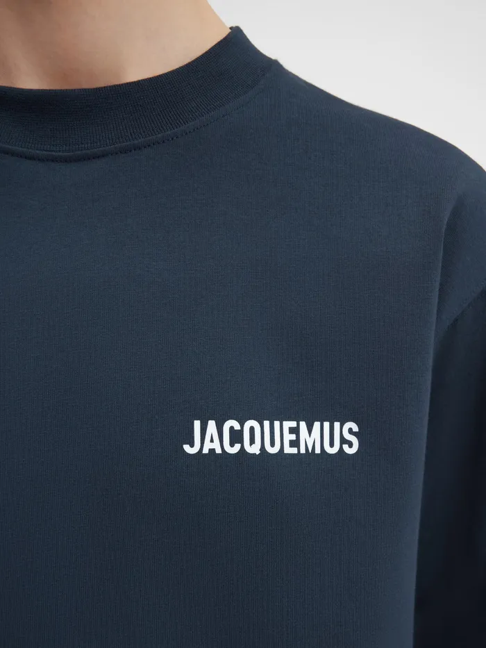 JACQUEMUS Tshirts Long Sleeve TShirt With Printed Logo Dark Navy 8211 Men