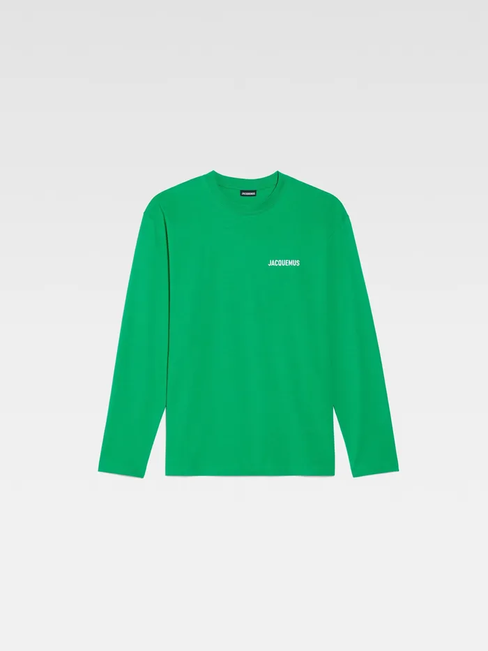 JACQUEMUS Tshirts Long Sleeve TShirt With Printed Logo Green 8211 Women