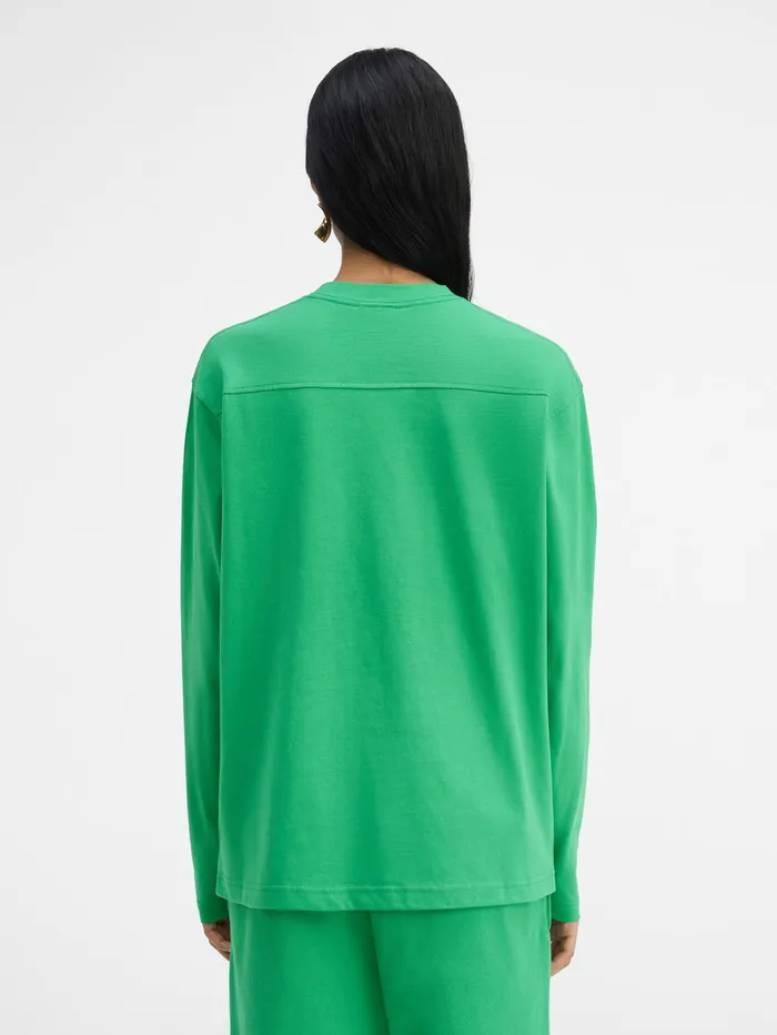 JACQUEMUS Tshirts Long Sleeve TShirt With Printed Logo Green 8211 Women
