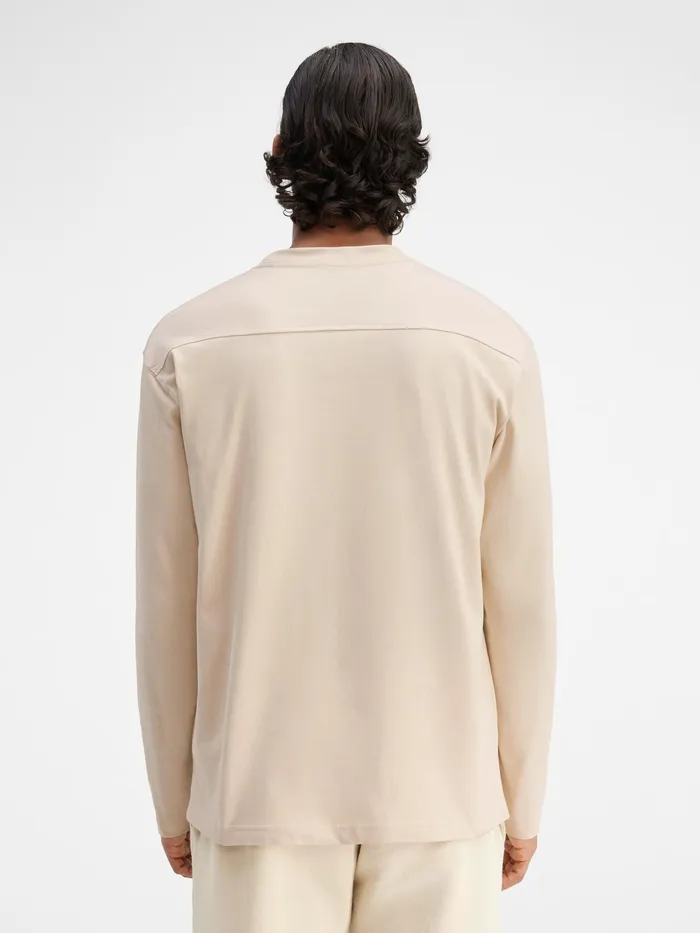 JACQUEMUS Tshirts Long Sleeve TShirt With Printed Logo Light Beige 8211 Men