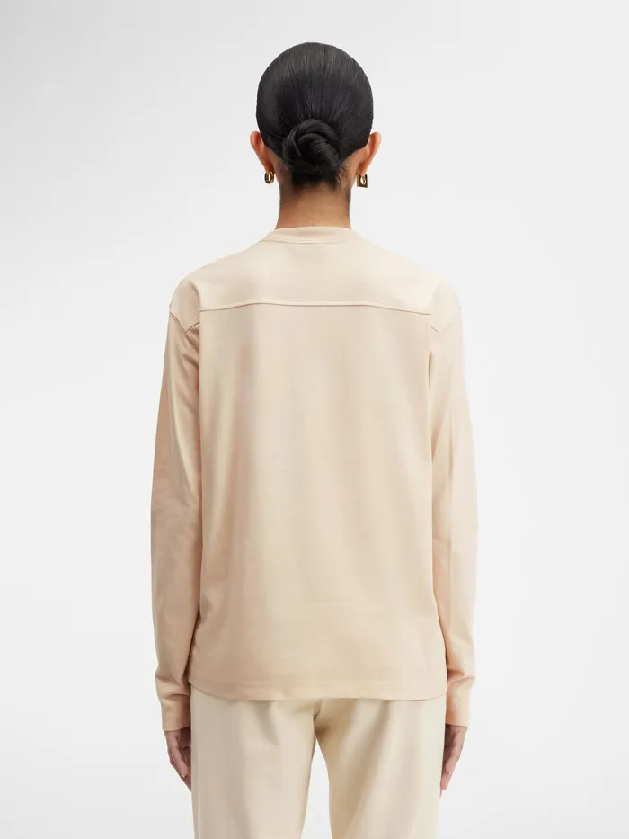 JACQUEMUS Tshirts Long Sleeve TShirt With Printed Logo Light Beige 8211 Men