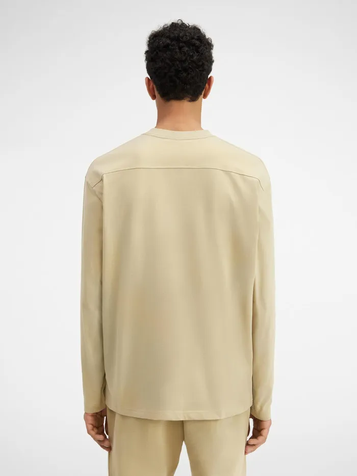 JACQUEMUS Tshirts Long Sleeve TShirt With Printed Logo Light Khaki 8211 Men