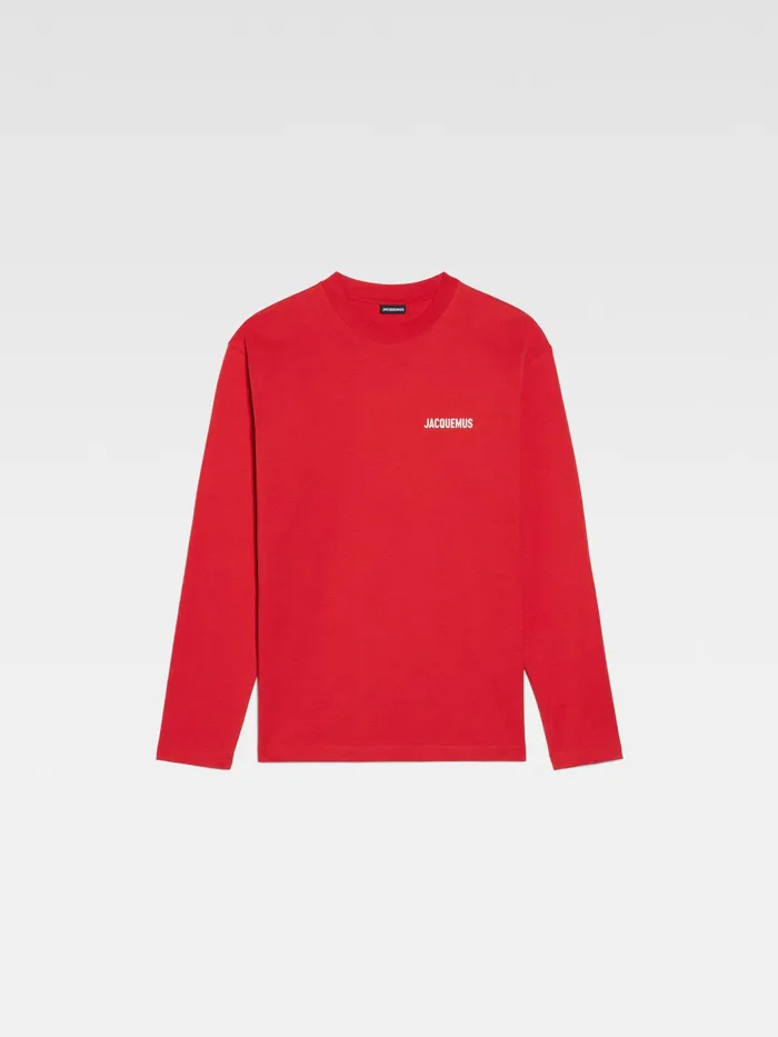 JACQUEMUS Tshirts Long Sleeve TShirt With Printed Logo Red 8211 Men