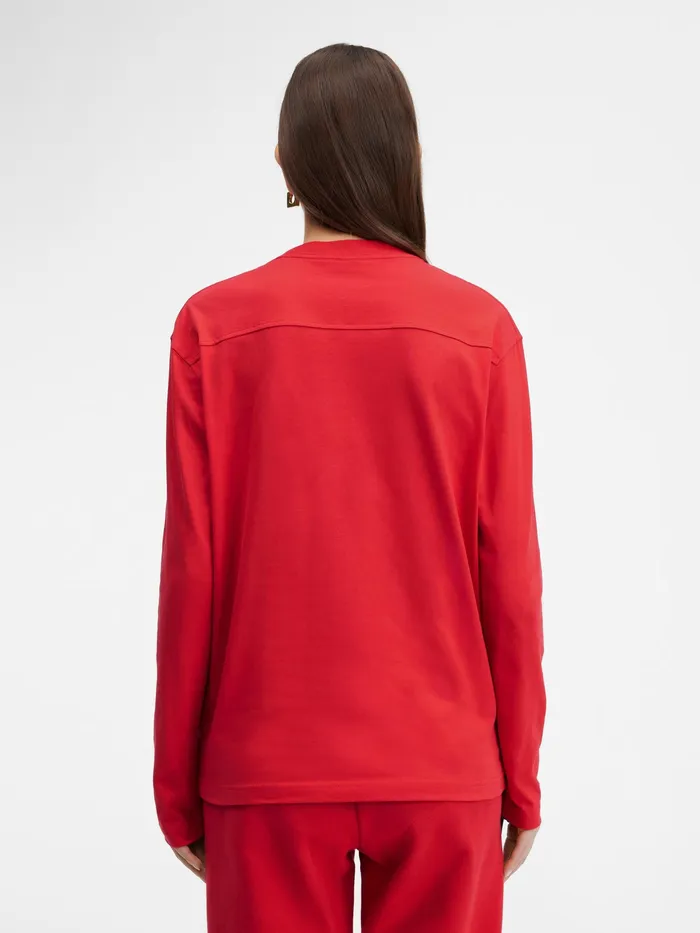 JACQUEMUS Tshirts Long Sleeve TShirt With Printed Logo Red 8211 Women