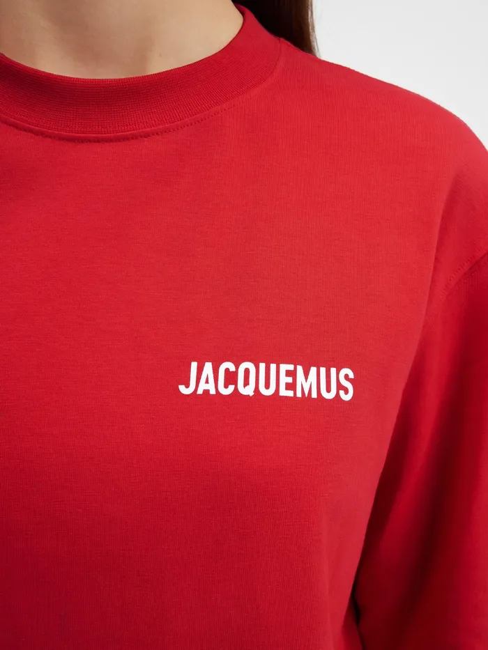 JACQUEMUS Tshirts Long Sleeve TShirt With Printed Logo Red 8211 Women